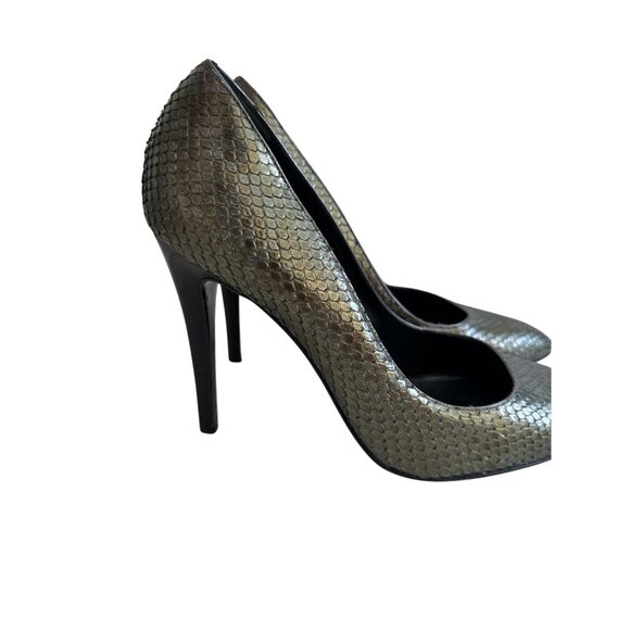 PATRICK COX Metallic Snakeskin Stiletto Heels Size 39.5 US 9.5 - Picture 5 of 12